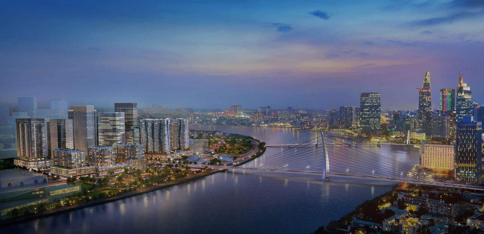 Phối cảnh tổng thể dự án The Metropole Thủ Thiêm của Sơn Kim Land.