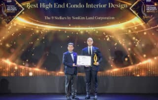 Đại diện SonKim Land nhận giải thưởng Thiết kế nội thất căn hộ tốt nhất cho dự án The 9 Stellars.
