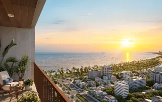 Tận hưởng ban công hướng biển tuyệt đẹp tại Sun Costa Residences Đà Nẵng - ngắm bình minh mỗi sáng.