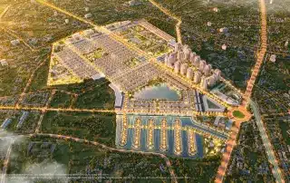 Toàn cảnh dự án Vinhomes Green City tại cửa ngõ giao thương tỉnh Long An, hứa hẹn là cực tăng trưởng kinh tế mới.
