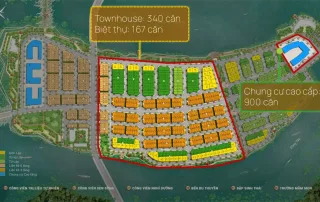 Sơ đồ dự án Charmora City với các phân khu căn hộ cao tầng, townhouse, và biệt thự hiện đại.